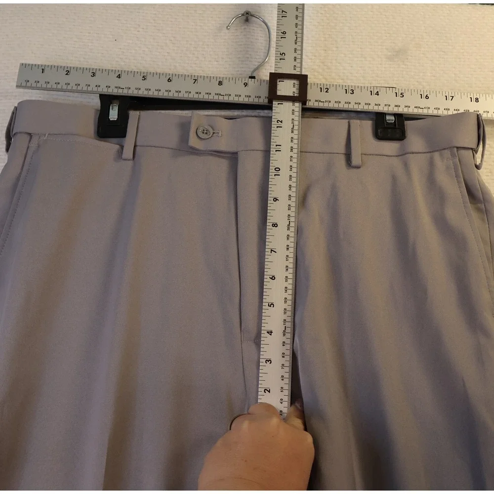 Saddlebred Mens 36x34 Straight Fit Dress Pants Gray Comfort Waist Stretch NWT